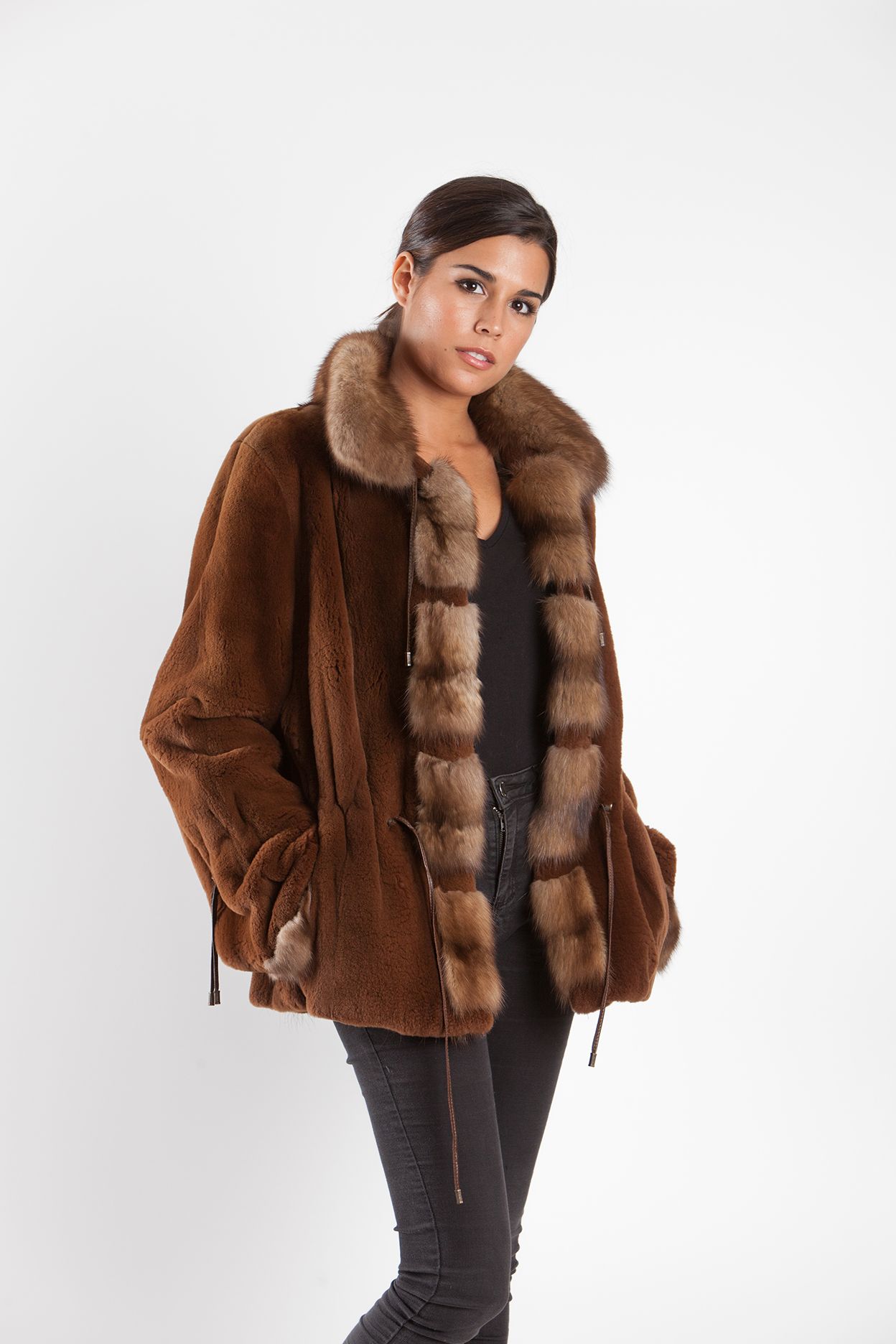 chaqueta vison rasado