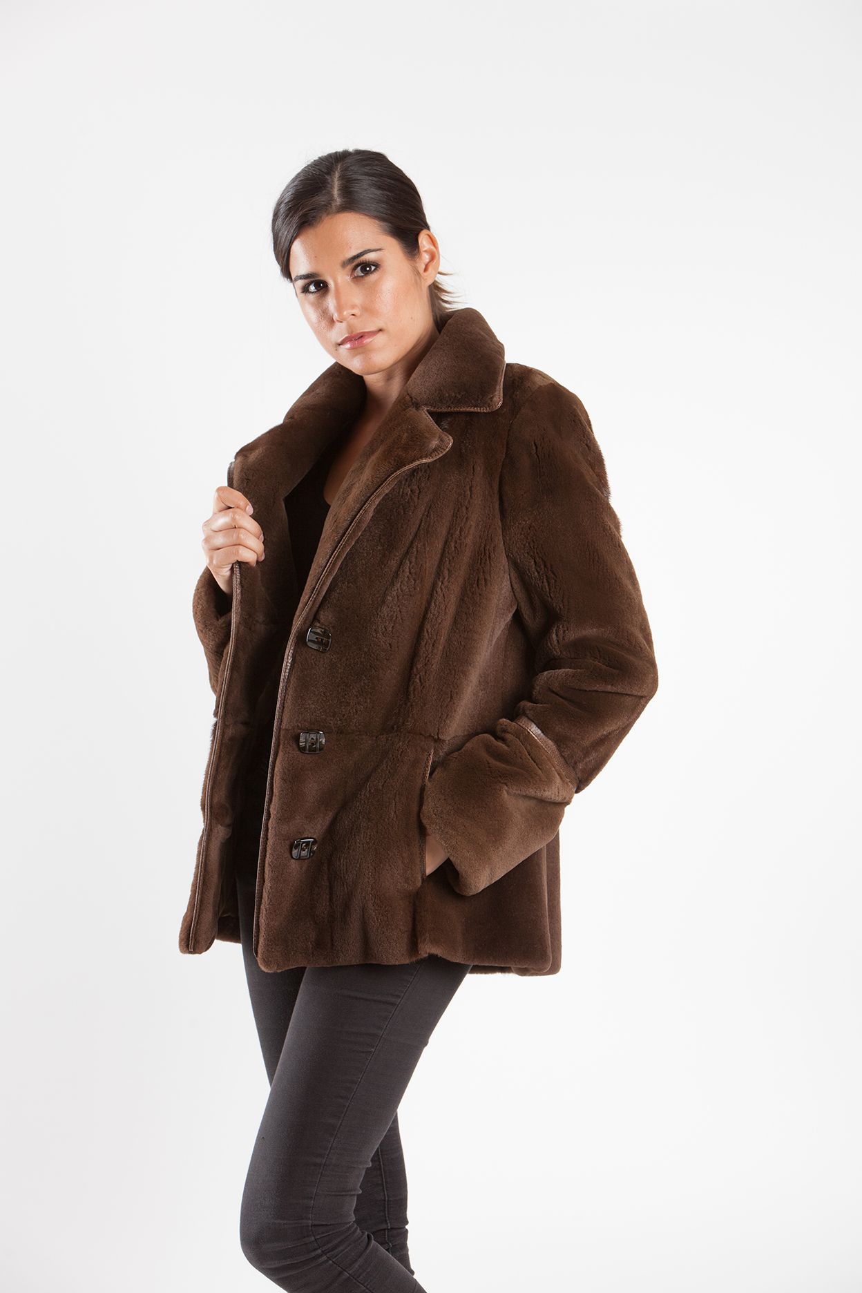chaqueta vison rasado