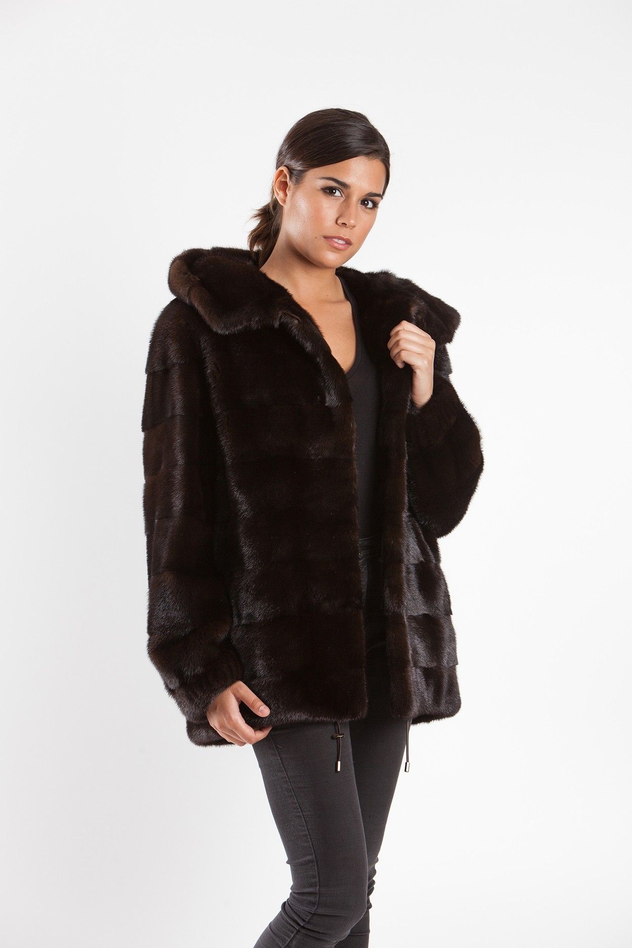 CHAQUETA VISON CAPUCHA