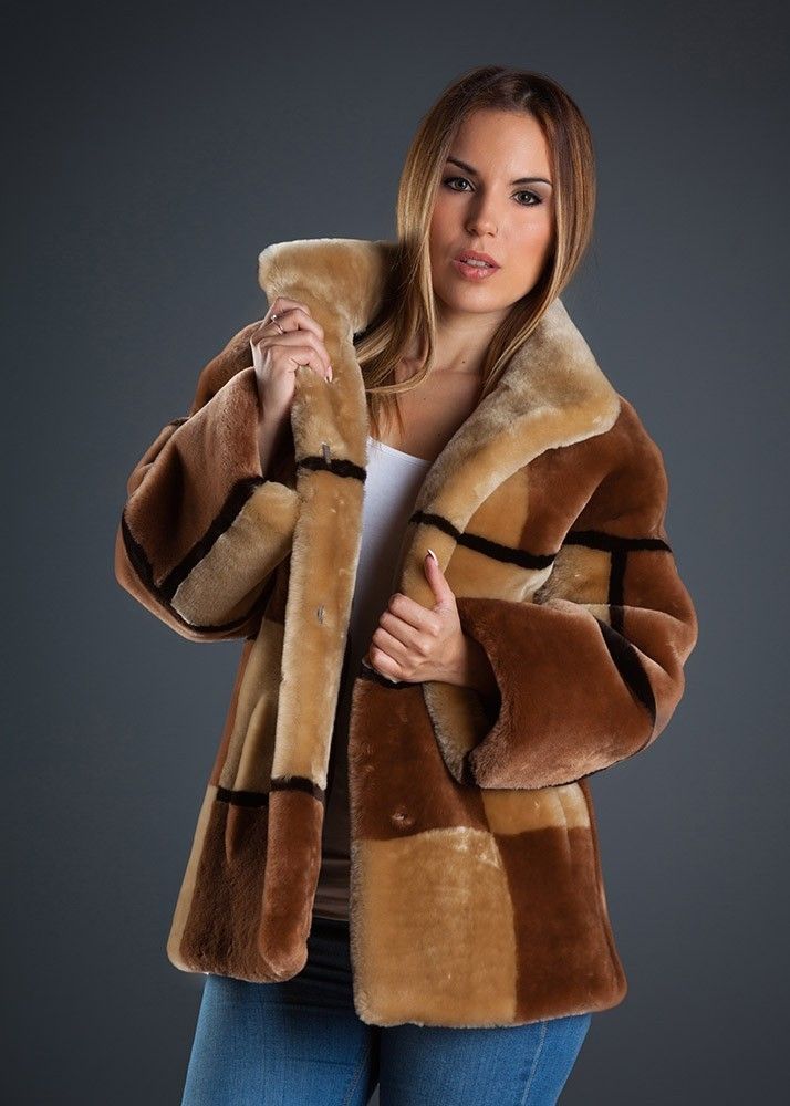 CHAQUETA MOUTON BICOLOR