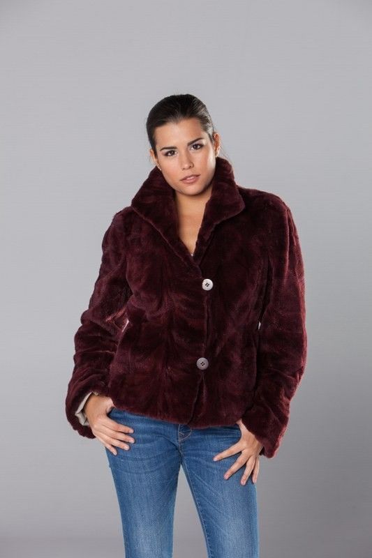 CHAQUETA NORCOLEMI VISON RASADO REVERSIBLE