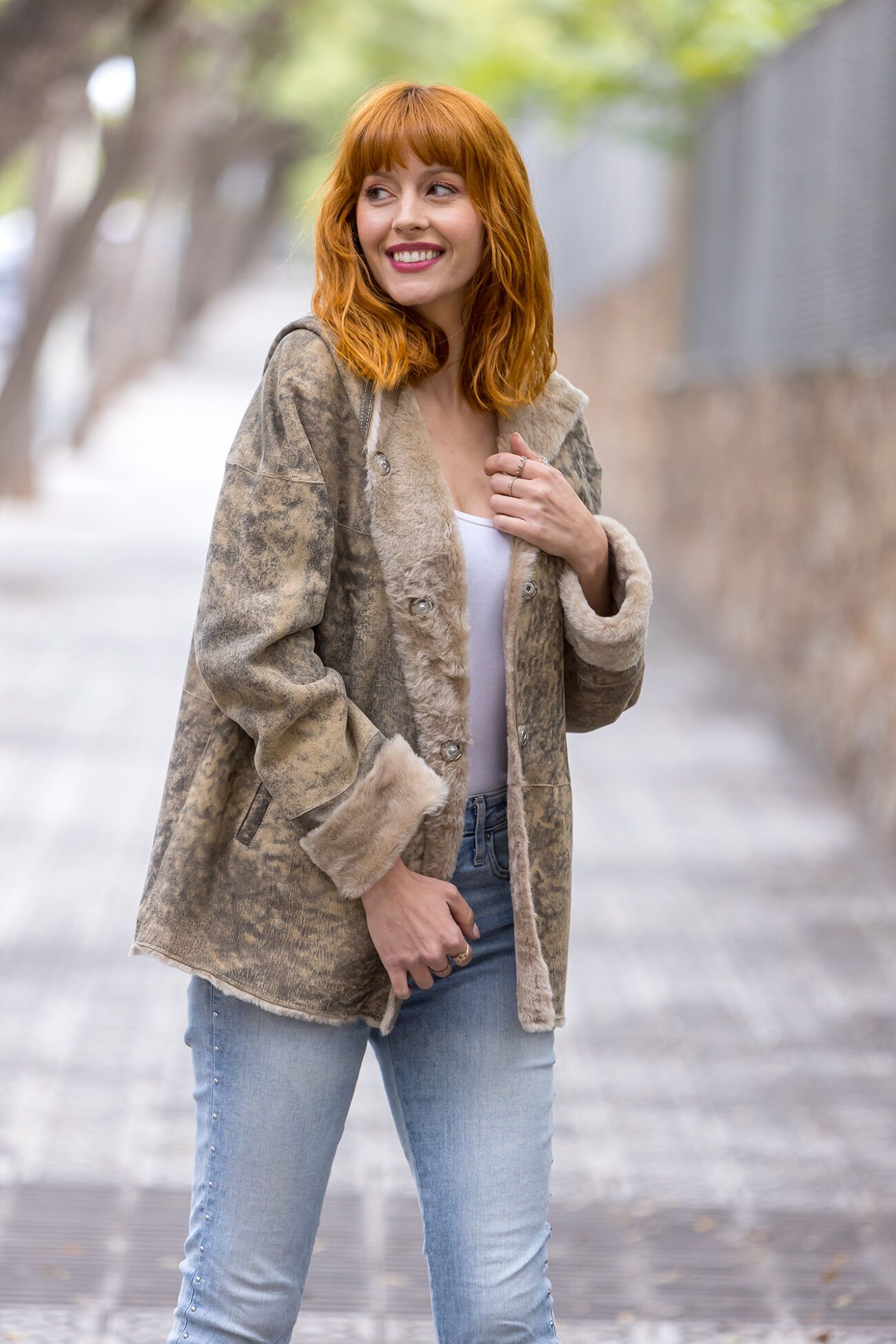 chaqueta doble faz ante