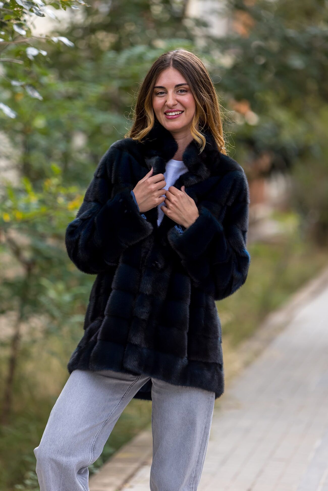 CHAQUETA VISON AZUL