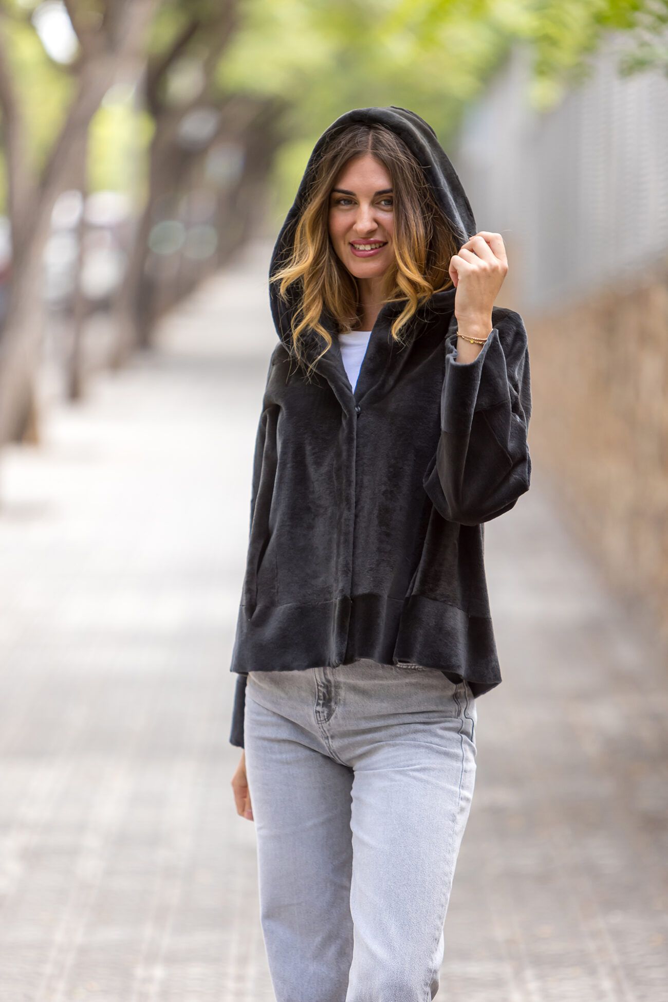 CHAQUETA REVERSIBLE VISÓN RASADO