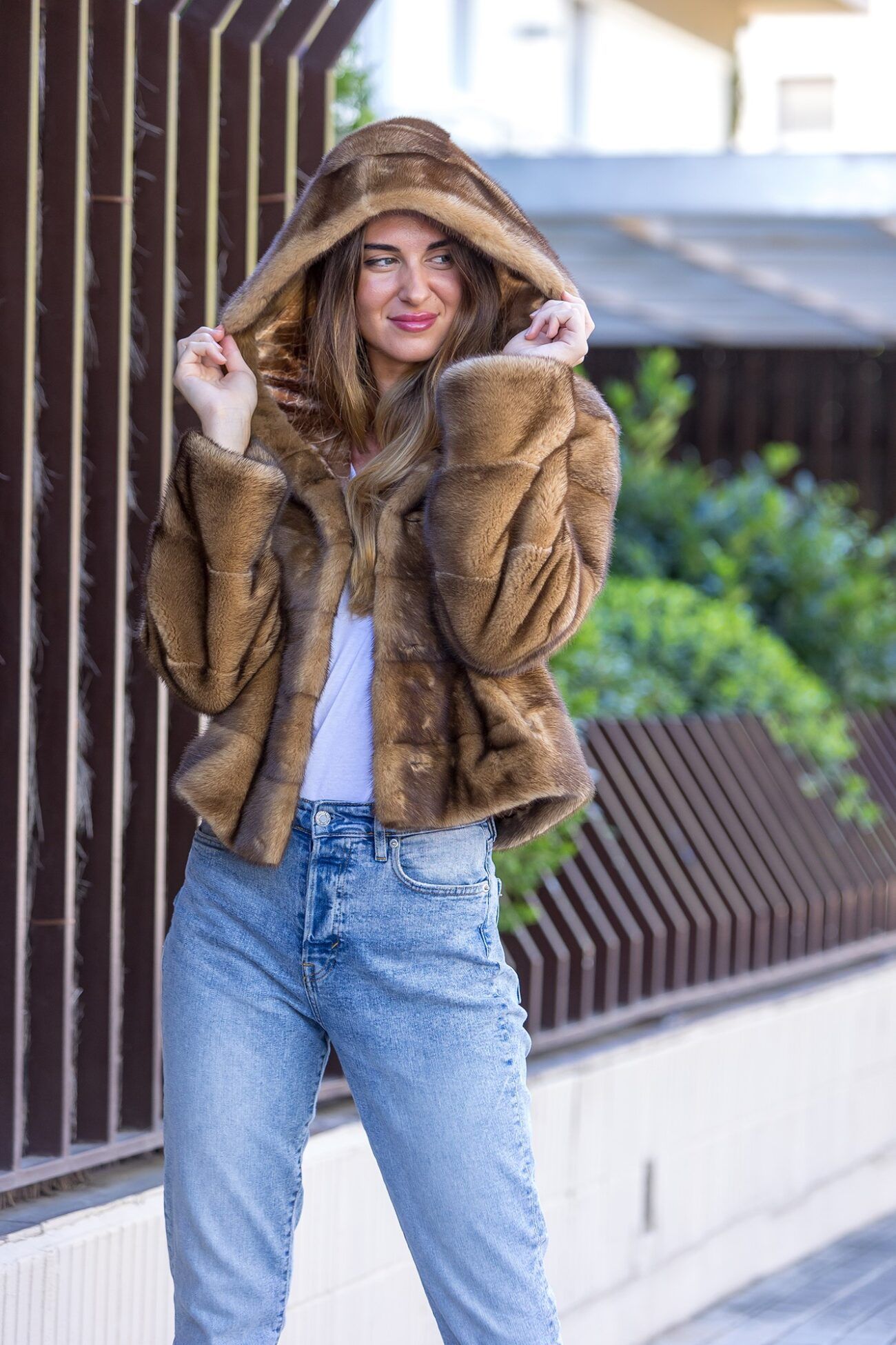 CHAQUETA VISON CAPUCHA